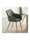 Tiyana Dining Armchair With Fabric Upholstery Green 60.5x55x83cm