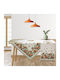 Dimeco Dimeco Tischdecke Panel Pomea Silber 180x180cm