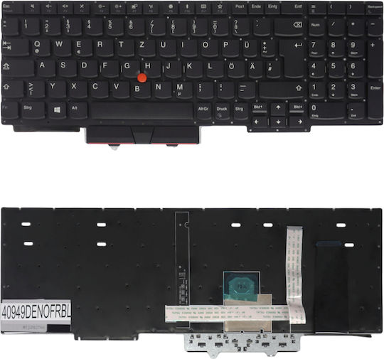German Laptop Keyboard Lenovo Thinkpad E15 20rd 20re Gen 1 E15 Gen 2 20t8 20t9 5m10w64513 01xy010 Sn20u63990 987abzv De Without Frame With Pointer Backlit Black Code 40949denofrbl