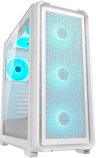 Cougar MX600 Air Gaming Middle Tower Carcasă PC cu Panou Lateral și Iluminare RGB Alb