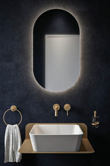 Semi Oval Badezimmerspiegel Led 45x80cm