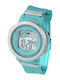 Digital Womens Watch Battery with Rubber Strap Mint Green