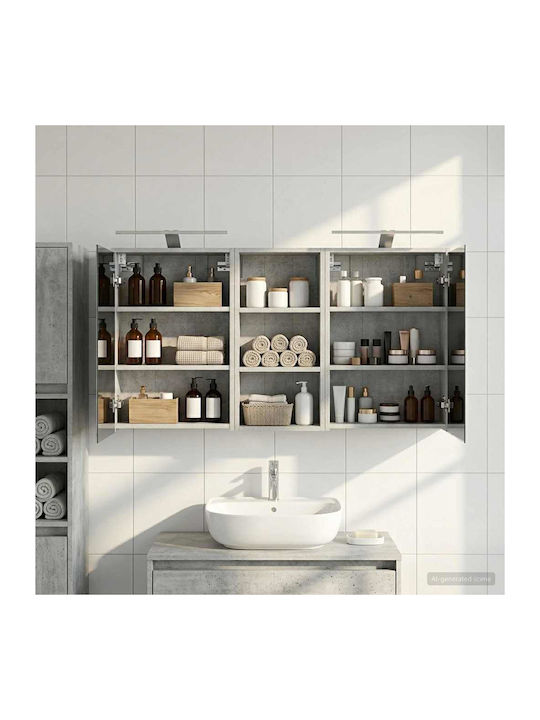 vidaXL Badezimmerspiegel Led mit Schrank 116x16...