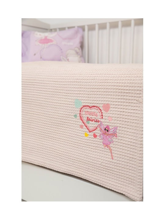 Viokarpet Naf Naf Little Fairies 303 Pink Cream Baby Waffle Blanket