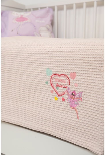 Viokarpet Naf Naf Little Fairies 303 Pink Cream Baby Waffle Blanket