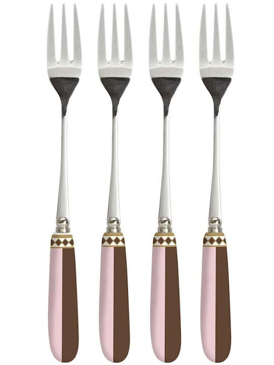 Easylife Set Furculițe Fructe/Desert Inox Roz 4 Bucăți Easylife Set Furculițe Fructe/Desert Inox Roz 4 Bucăți