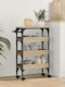 vidaXL Wooden Kitchen Trolley 3 Tiers Brown 53x20x76cm