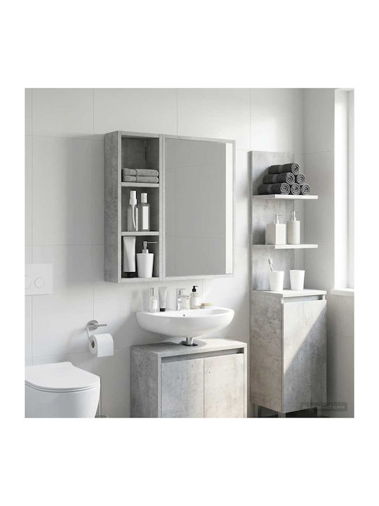 Vidaxl Bathroom Wall Cabinet Concrete Grey 20x10x60.5 cm 1 Piece