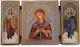 Icoană Fecioara Maria Eptaspathi Triptic Lungime 19,5cm Înălțime 11cm