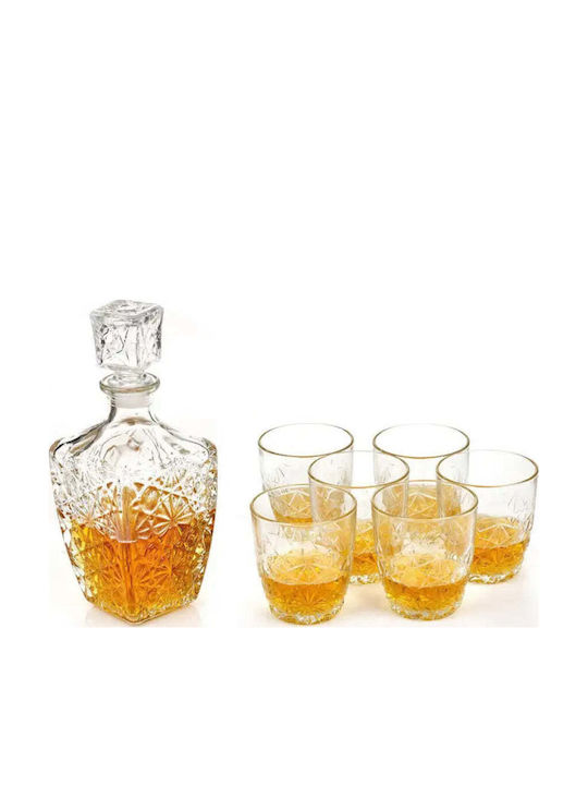 Bormioli Rocco Whiskey Serving Decanter with Stopper and Glasses 780ml