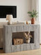 Wooden Console Striped Gray Sonoma M101xW29xH74cm