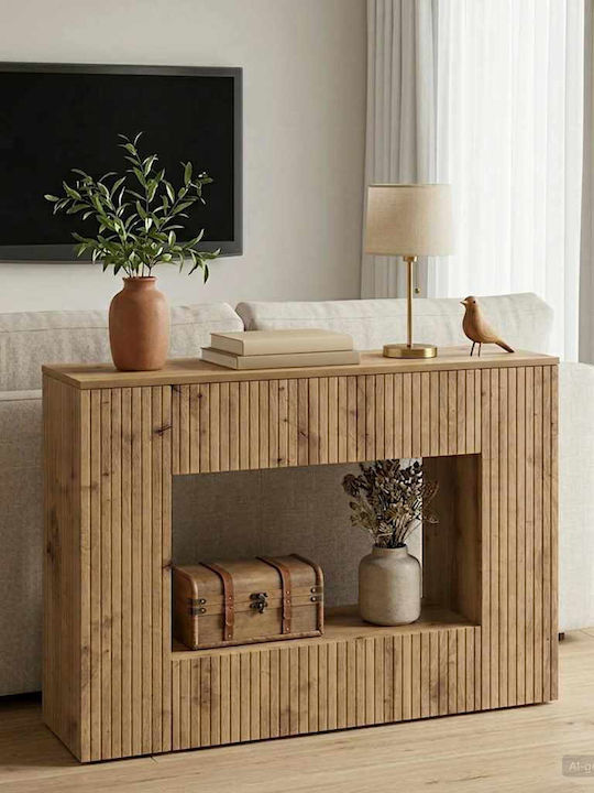 Wooden Striped Artisan Oak Console Table M101xW...
