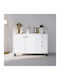 Fylliana Holz Sideboard mit Schubladen Weiß 116x35x78cm