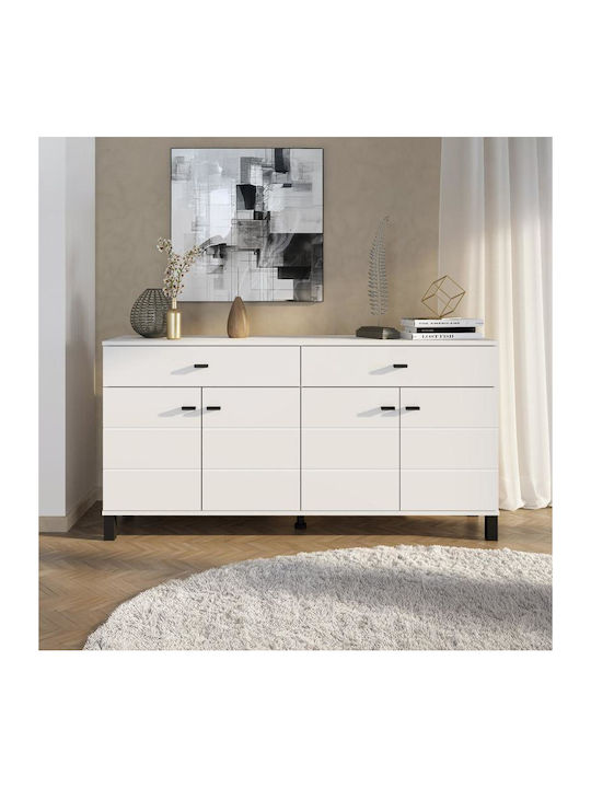 Sideboard 154 Wooden with Drawers White 154x35x...