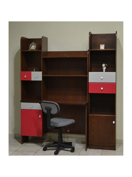 Kids Desk with Bookcase Made of Melamine 165x196cm