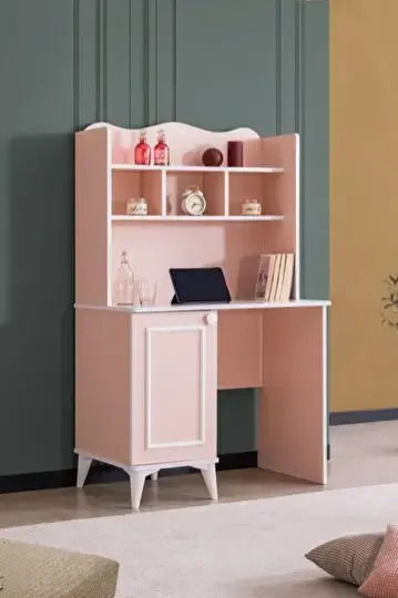 SteweHome Kinder Schreibtisch Regale Schrank – Rosa 95×60×160cm