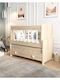 Stewehome Baby Crib Protective Rails Storage Drawer Natural Oak 112x55x92cm