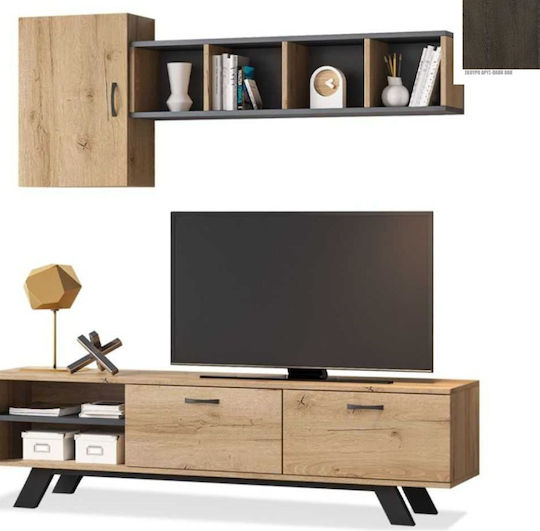 Wohnzimmer TV-Einheit N44 Dunkle Eiche M180xB44,5xH190cm