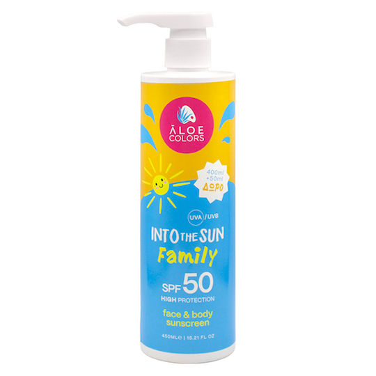 Aloe Colors Into The Sun Family Sunscreen Face & Body Cream SPF50 400ml
