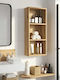 vidaXL Raft Montat Pe Perete De Baie Din Lemn 30x14x70cm Maro