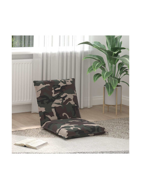 Taburet Camera De Zi Pliabil Cu Spătar Și Spațiu De Depozitare Verde Militar 54x64x59cm