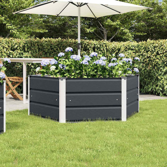 vidaXL Γλάστρα Μεταλλική Ανθρακί 129x129x45εκ.
