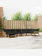 Corner Outdoor Sofa Wooden with Cushions 408x170.5x73cm