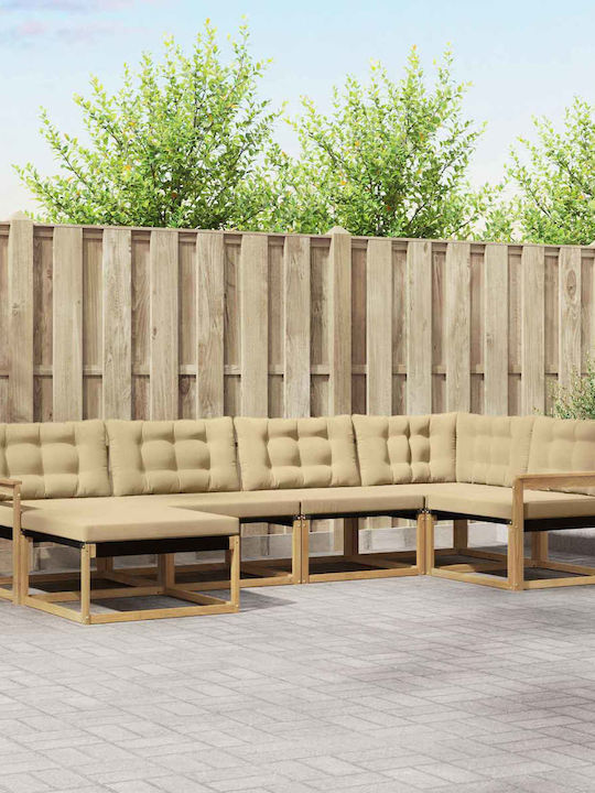 Ecksofa Outdoor-Hölzernes mit Kissen 327x168.5x...