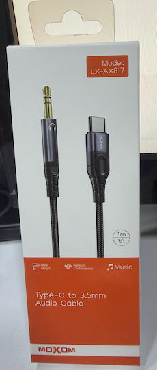 Moxom USB 2.0 Cable USB-C Male - 3.5mm Black 1m LX-AX817