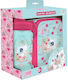 PP Food Container 800ml & Aluminum Water Bottle 500ml Set Must Team Love Whispers