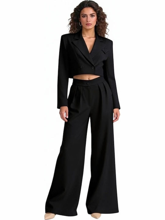 Women's Black Flared Suit