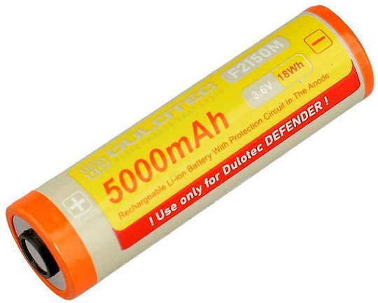 Батерия Vapcell Dulotec 21700 5000mah 10a F2150m Клеми От Едната Страна Dulotec Defender Фенер