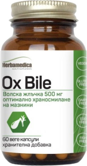 Herbamedica Ox Bile 500mg Специална Хранителна Добавка 60 Капсули