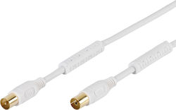 Vivanco Antennenkabel Koax-Stecker - Koax-Buchse Weiß 1,5 m