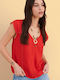 Women's Sleeveless Blouse Red