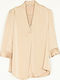 Women's Satin Beige Blouse