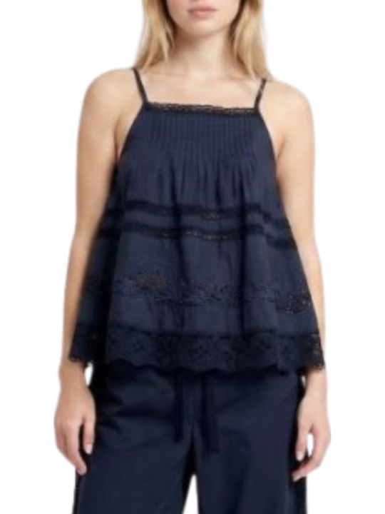 Women's Cotton Blouse Dark Blue