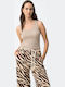 Women's Blouse with Spaghetti Straps Beige