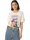 Γυναικείο Crop T-shirt Off White