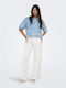 Wide Women's Linen Pantaloons Bright White