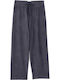 Women's High Rise Fabric Trousers with Rubber Band in Loose Fit Gray