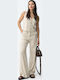 Women's Striped Beige Pantaloons