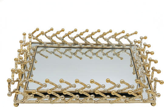 Espiel Decorative Tray Metallic Rectangular 36x26cm 2 Pieces