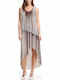 Midi Dress for Wedding and Christening Brown and Ecru