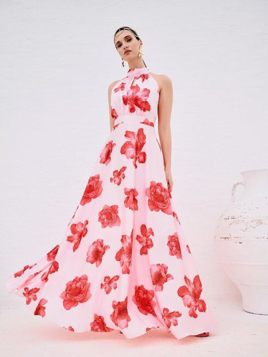 Desiree Summer Maxi Dress for Wedding / Christening Pink 08.44043-roz |  Skroutz.mt