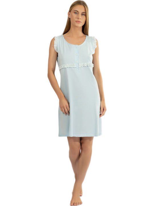 Harmony Sommerliches Damen-Nachthemd Hellblau