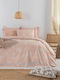 Palamaiki Estella Bed Sheet Set King Size with Rubber Hugger 240x260+32cm Coral 4 Pieces