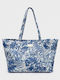 Nolah Azure Stoff Strandtasche Blau