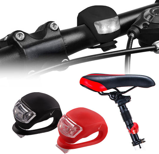 Volte-tel Front Rear Bicycle Safety Light Frog Waterproof Ip44 Silicone Set 2 Pcs Black-red