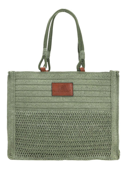 Bag to Bag Wicker Beach Bag Green